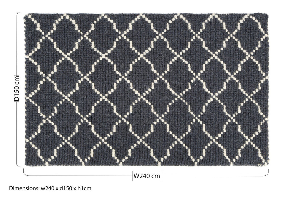 Orsina Large Grey Diamond Lattice Rug – Modern Geometric Area Rug