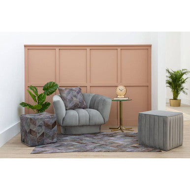 Orsina Safira Grey Chevron Patchwork Rug – Large Hair on Leather Cowhide