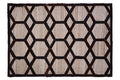 Orsina Safira Large Grey and Black Geometric Hair on Leather Rug