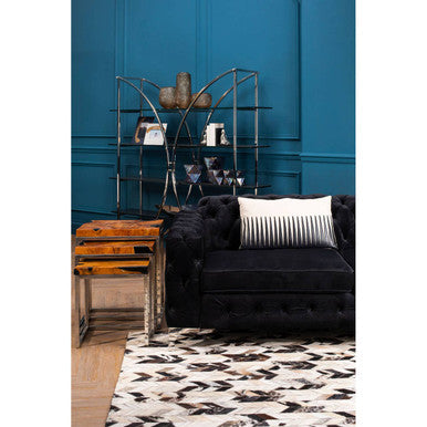 Orsina Safira Small Chevron Patchwork Rug – Hair on Leather Decor