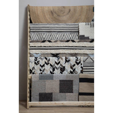 Orsina Safira Small Chevron Patchwork Rug – Hair on Leather Decor