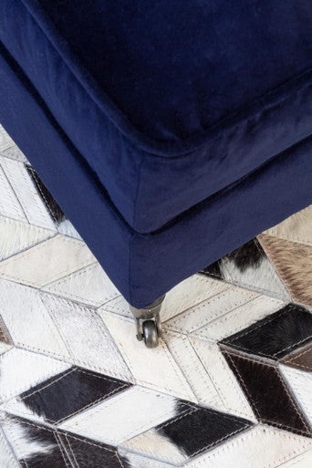 Orsina Safira Large Chevron Patchwork Rug | Hair on Leather Rug