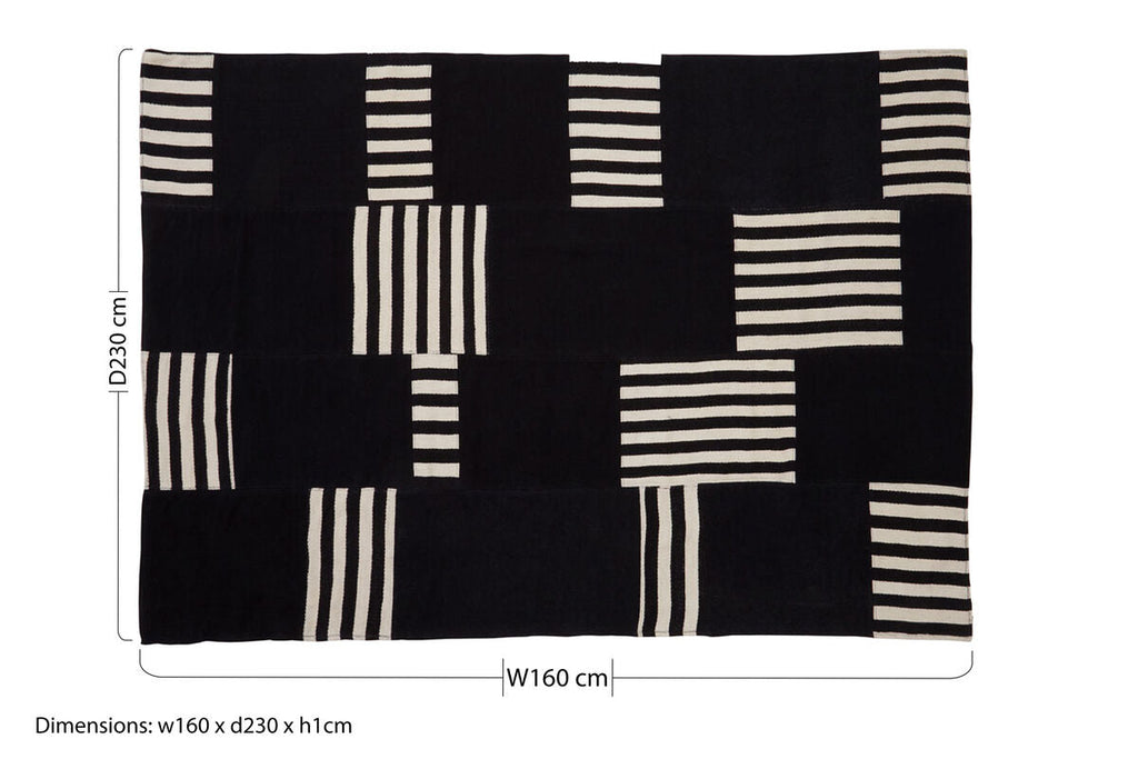 Orsina Bosie Black and White Rug – Handcrafted Modern Graphic Area Rug