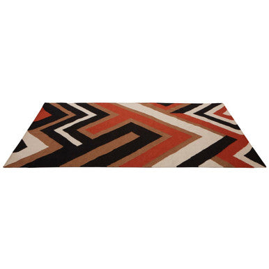 Orsina Bosie Villon Zig Zag Pattern Rug – Handcrafted Maize Carpet