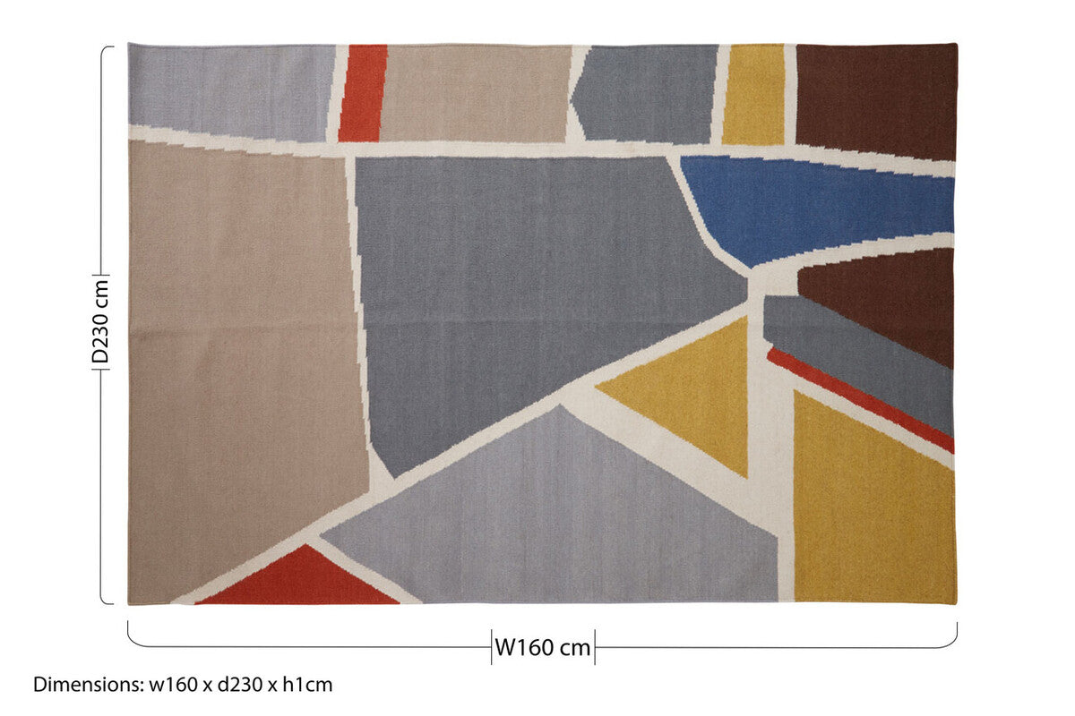 Orsina Bosie Villon Abstract Art Rug – Handcrafted Modern Living Room Decor