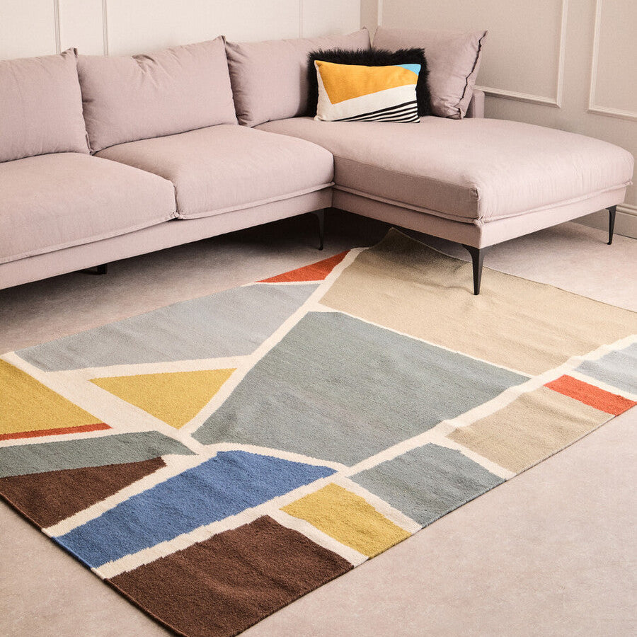 Orsina Bosie Villon Abstract Art Rug – Handcrafted Modern Living Room Decor