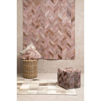 Orsina Safira Grey Patchwork Cowhide Leather Rug – Large Hair-on-Hide