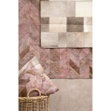 Orsina Safira Grey Patchwork Cowhide Leather Rug – Large Hair-on-Hide
