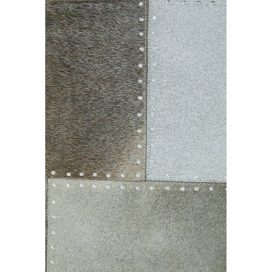 Orsina Safira Grey Patchwork Cowhide Leather Rug – Large Hair-on-Hide