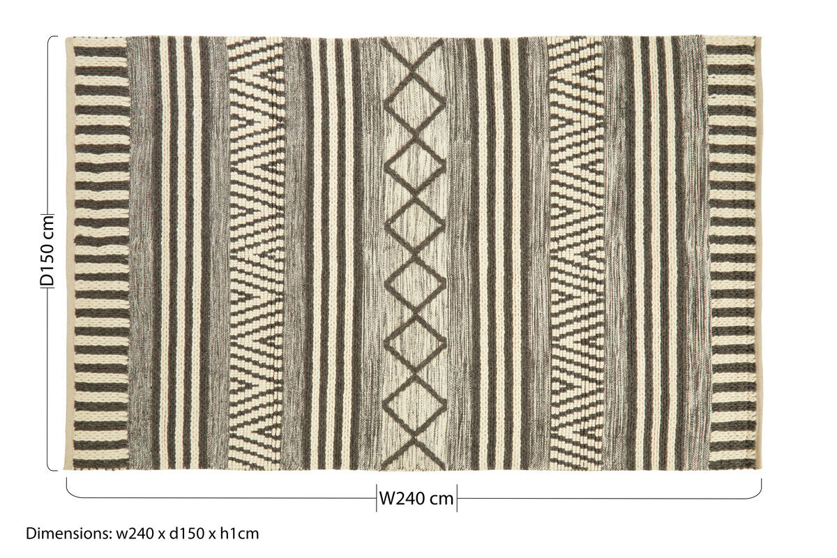 Orsina Bosie Jango Large Geometric Rug – Grey and Ivory Area Rug