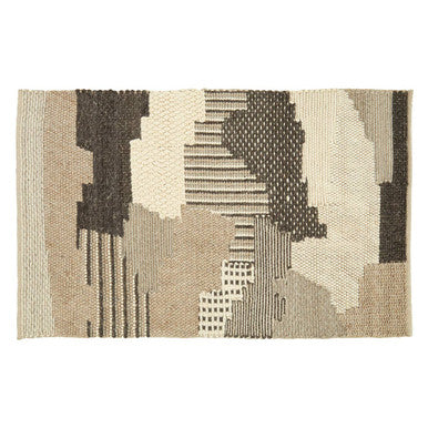 Orsina Bosie Jango Small Textured Rug – Ivory and Grey Abstract