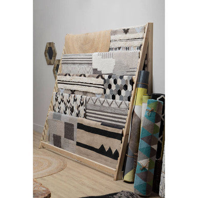 Orsina Bosie Jango Small Textured Rug – Ivory and Grey Abstract