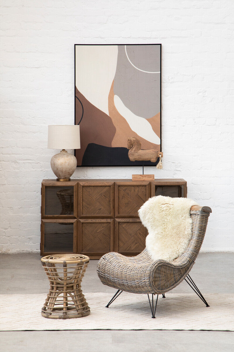 Orsina Bosie Jango Large Geometric Ivory and Grey Area Rug