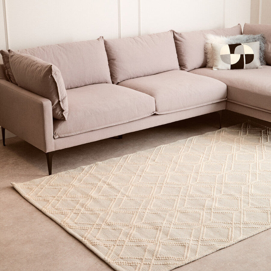 Orsina Bosie Jango Large Geometric Ivory and Grey Area Rug