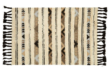 Orsina Bosie Jango Small Tribal Rug – Hand-Finished Black & Neutral