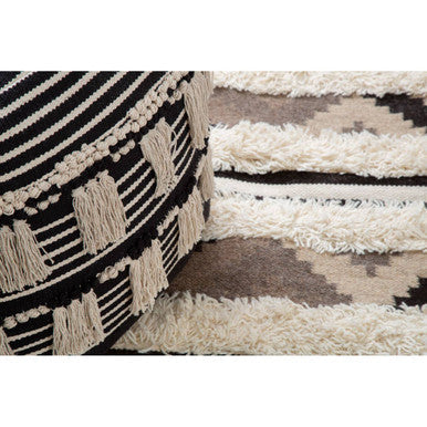 Orsina Bosie Jango Large Tribal Rug – Black Geometric Area Rug