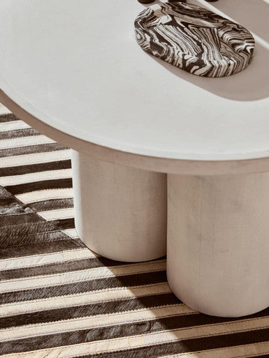 Orsina Safira Small Black and White Geometric Hair-on-Leather Rug