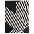 Orsina Safira Large Geometric Black and White Hair on Leather Rug