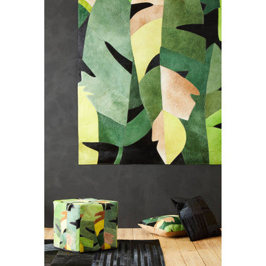 Orsina Safira Large Botanical Hair-on-Leather Rug | Abstract Area Rug