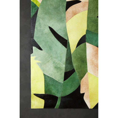 Orsina Safira Large Botanical Hair-on-Leather Rug | Abstract Area Rug