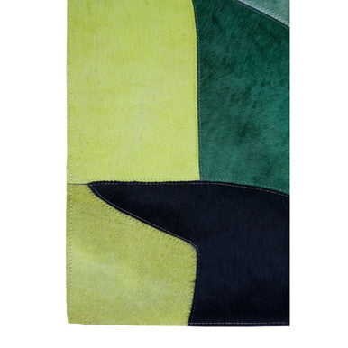 Orsina Safira Large Botanical Hair-on-Leather Rug | Abstract Area Rug
