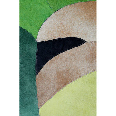 Orsina Safira Large Botanical Hair-on-Leather Rug | Abstract Area Rug