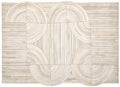 Orsina Safira Small Geometric Hair On Leather Rug – Natural Cream