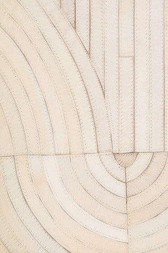 Orsina Safira Small Geometric Hair On Leather Rug – Natural Cream