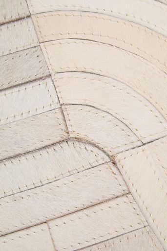 Orsina Safira Small Geometric Hair On Leather Rug – Natural Cream