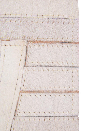 Orsina Safira Small Geometric Hair On Leather Rug – Natural Cream