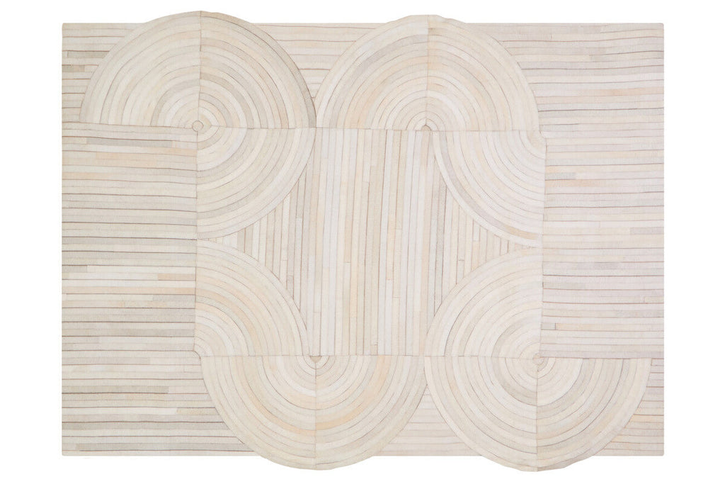 Orsina Safira Natural Hair On Leather Rug – Large Geometric Area Rug