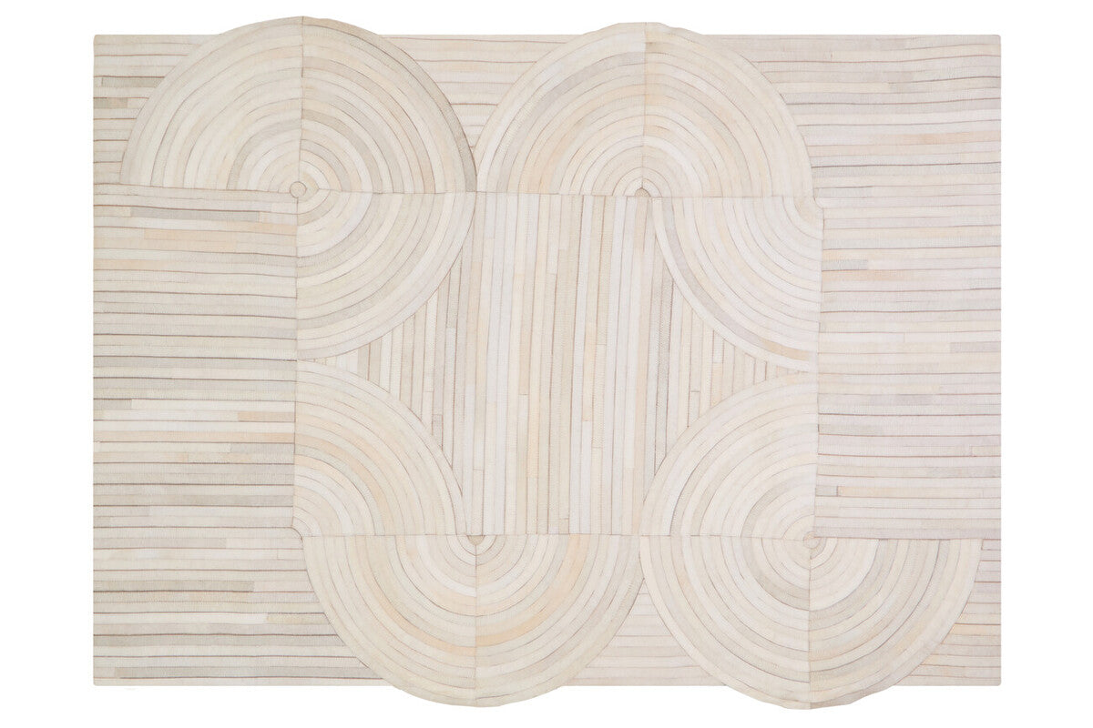 Orsina Safira Natural Hair On Leather Rug – Large Geometric Area Rug