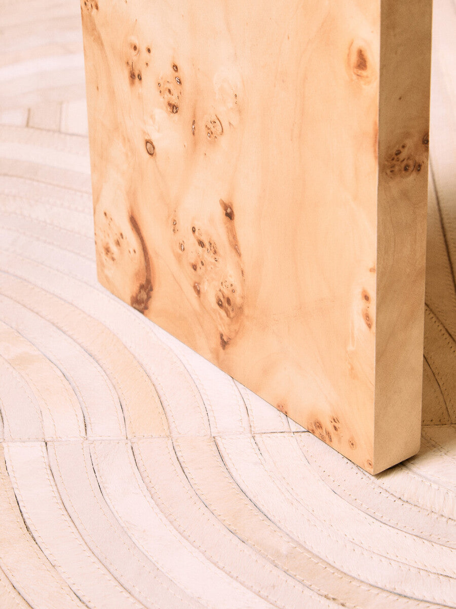 Orsina Safira Natural Hair On Leather Rug – Large Geometric Area Rug