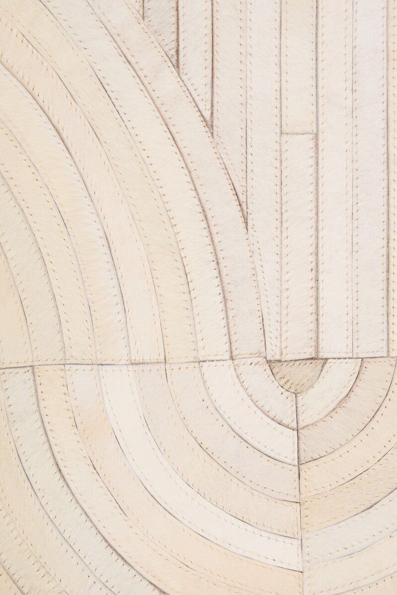 Orsina Safira Natural Hair On Leather Rug – Large Geometric Area Rug