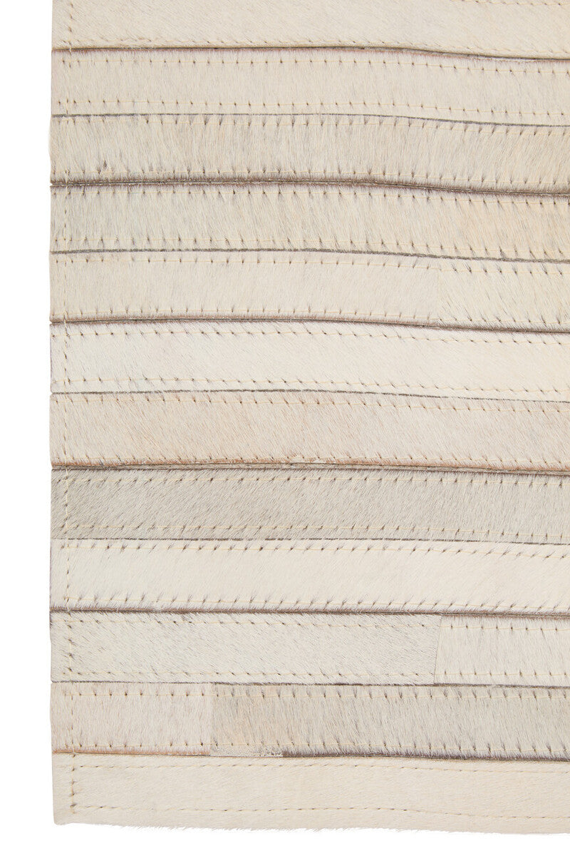Orsina Safira Natural Hair On Leather Rug – Large Geometric Area Rug