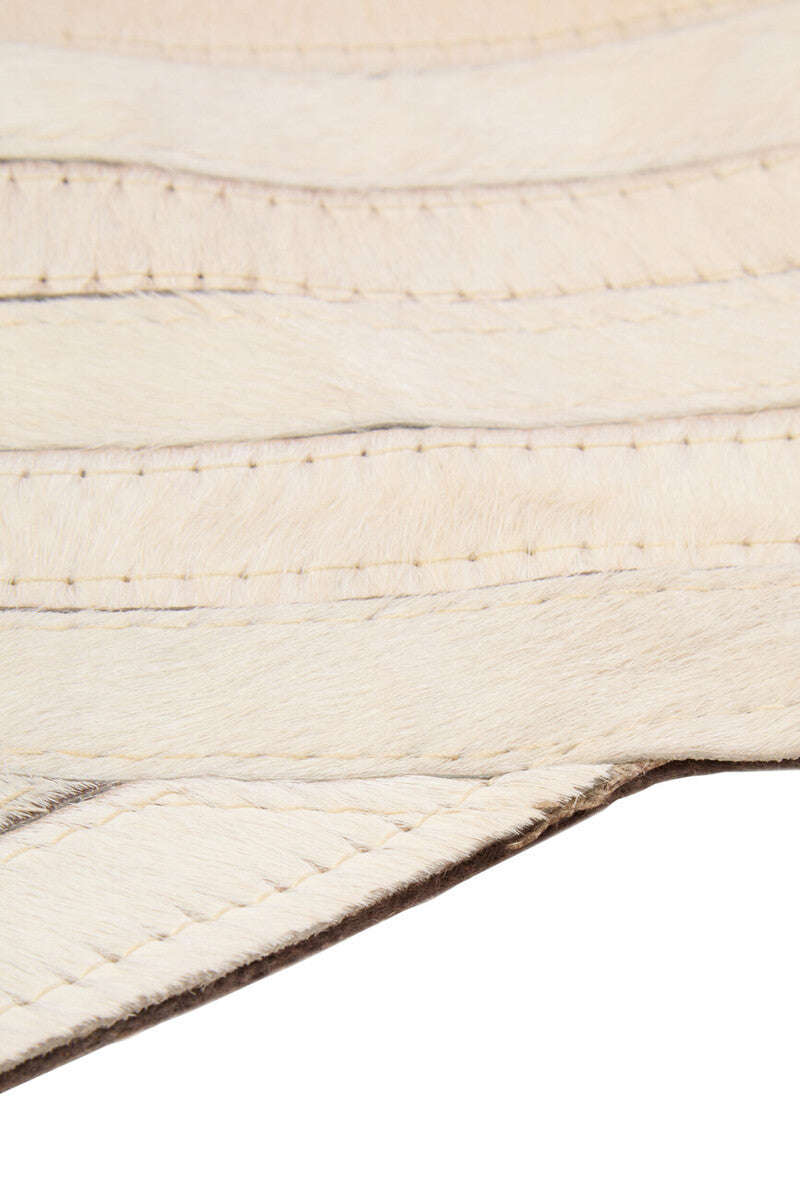 Orsina Safira Natural Hair On Leather Rug – Large Geometric Area Rug