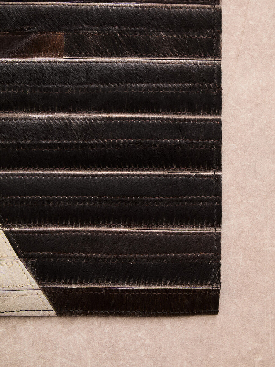 Orsina Safira Small Abstract Leather Rug – Brown & Black Hair On Hide