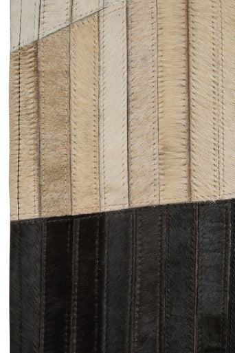Orsina Safira Small Abstract Leather Rug – Brown & Black Hair On Hide