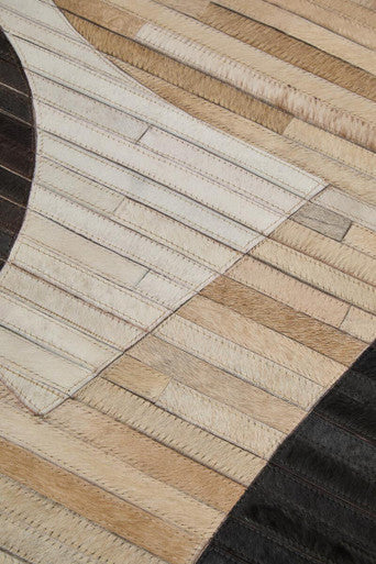 Orsina Safira Small Abstract Leather Rug – Brown & Black Hair On Hide
