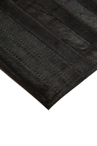 Orsina Safira Small Abstract Leather Rug – Brown & Black Hair On Hide