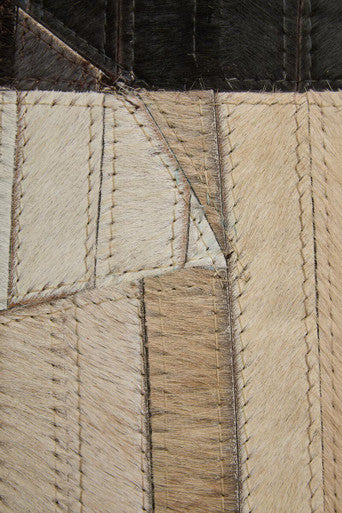 Orsina Safira Small Abstract Leather Rug – Brown & Black Hair On Hide