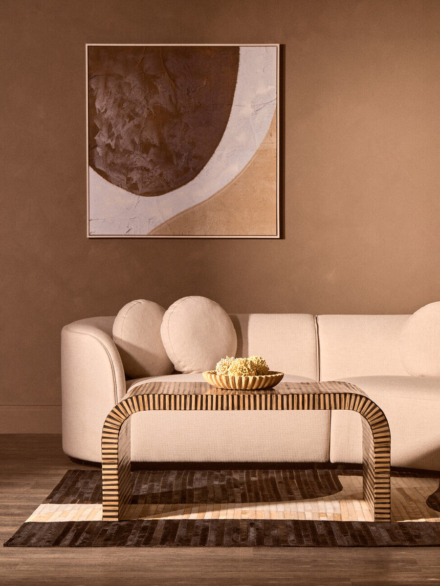 Orsina Safira Large Abstract Hair-on-Leather Rug | Black & Brown