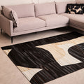 Orsina Safira Large Abstract Hair-on-Leather Rug | Black & Brown