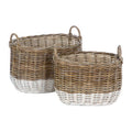 Orsina Hampstead Natural Rattan Oval Storage Baskets – Set of 2