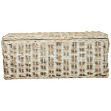 Orsina Argento Whitewash Rattan Storage Boxes with Hinged Lids - Set of 2