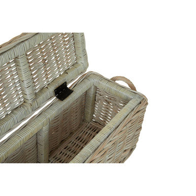 Orsina Argento Whitewash Rattan Storage Boxes with Hinged Lids - Set of 2