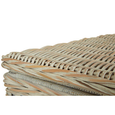 Orsina Argento Whitewash Rattan Storage Boxes with Hinged Lids - Set of 2
