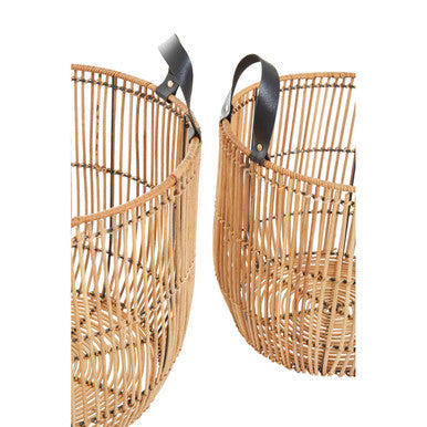 Orsina Batu Natural Rattan Baskets – Set of 2 Handwoven Storage