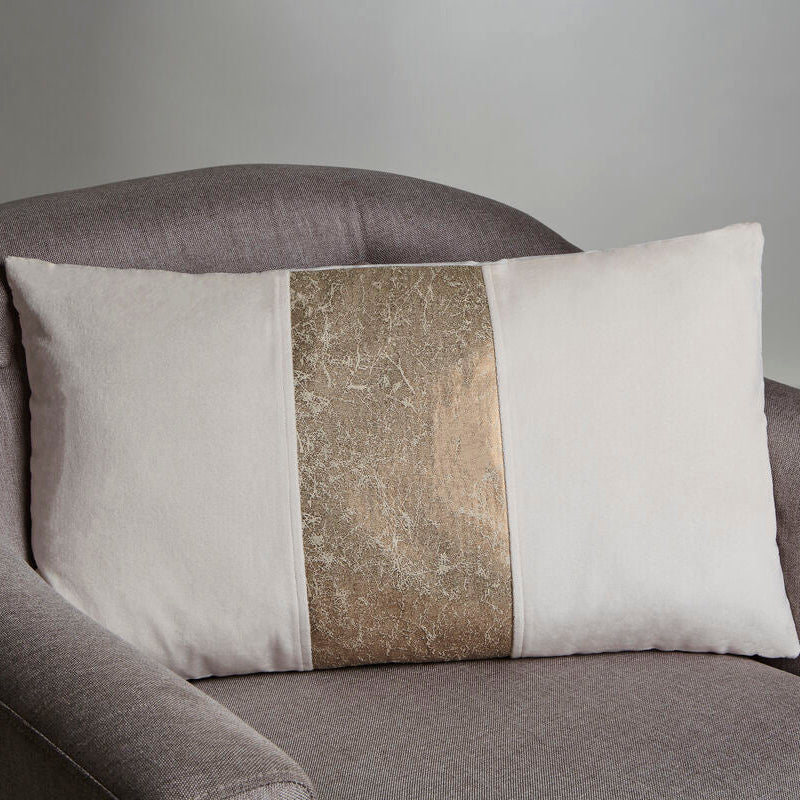 Orsina Kensington Ivory Velvet and Gold Cushion – Luxury Throw Pillow