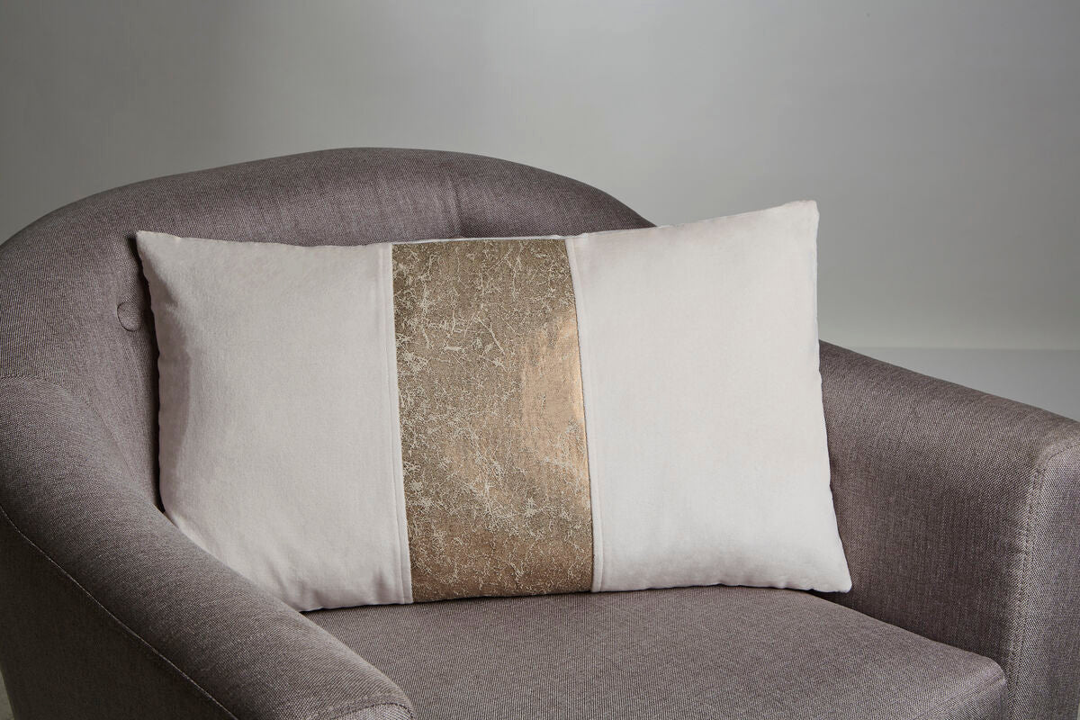 Orsina Kensington Ivory Velvet and Gold Cushion – Luxury Throw Pillow